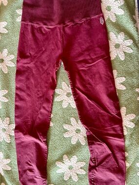 FP Movement by Free People Good Karma High-Waist Leggings in Sour Cherry